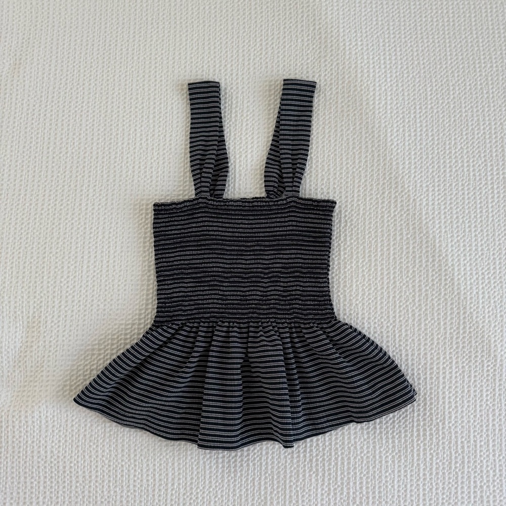 Madewell Navy and White Striped Tank Top